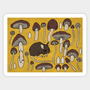 Retro Brown Mouse Sticker